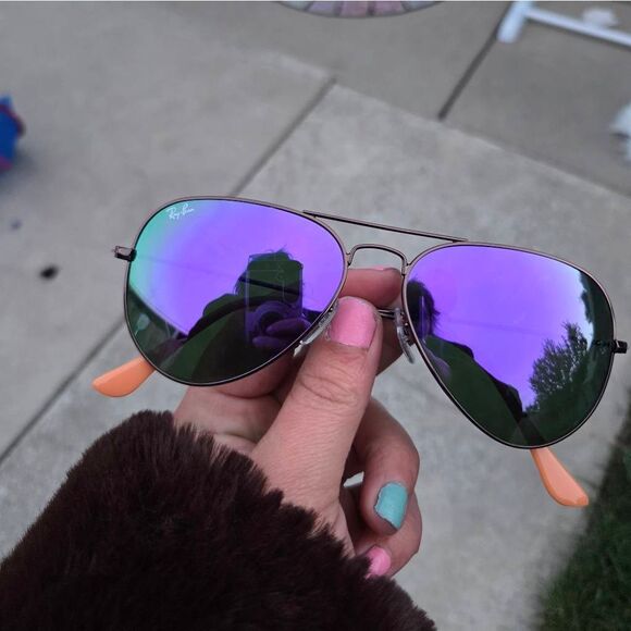 Ray-ban Aviator 2 Lilac Mirrored Gradient Lens Bronze-Copper Sunglasses - Picture 2 of 8